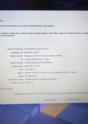 TEMİZ CASPER X500/İ7 10.NESİL/16GB DDR4/512GB M2 SSD - Görsel 8