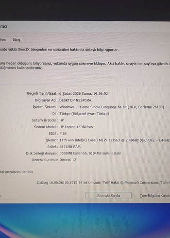 TERTEMİZ HP 15/ İ5 11.NESİL/8GB DDR4/256GB M2 SSD/BAT. ÇOK İYİ - Görsel 8