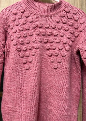 Pembe Kadın Örgü Triko Kazak - Görsel 2