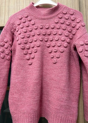 Pembe Kadın Örgü Triko Kazak - Görsel 3