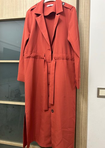 Kiremit Uzun Kadın Trençkot - Görsel 2