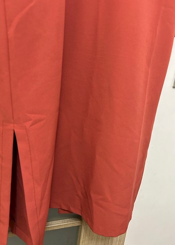 Kiremit Uzun Kadın Trençkot - Görsel 4