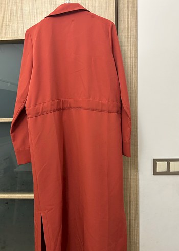 Kiremit Uzun Kadın Trençkot - Görsel 5