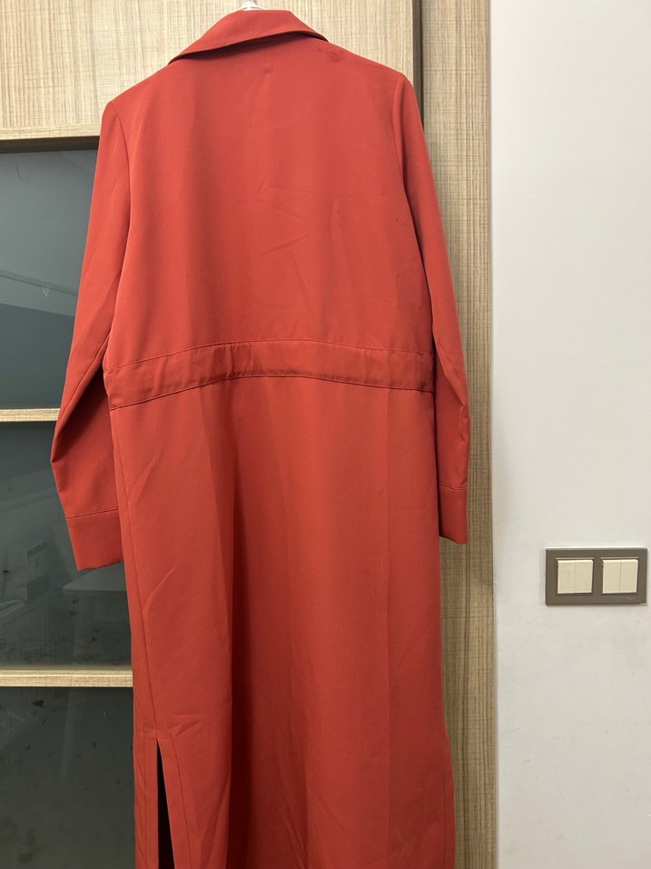 Kiremit Uzun Kadın Trençkot - Görsel 5