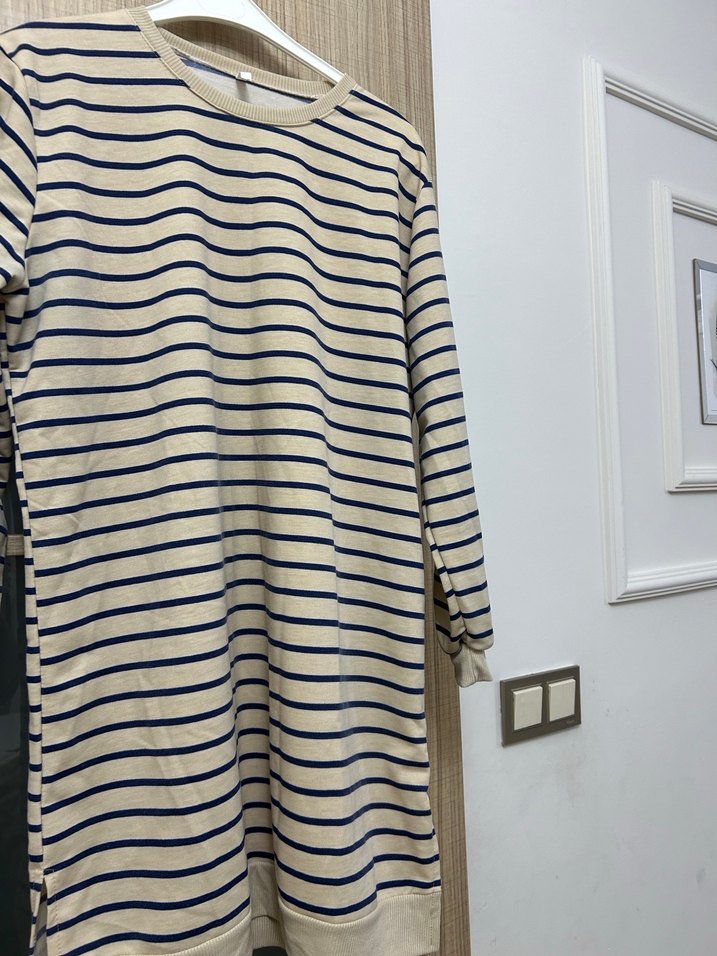 Bej Çizgili Uzun Kollu Tişörtü - Görsel 3