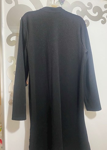 Düğmeli Siyah Uzun Tunik - Görsel 2