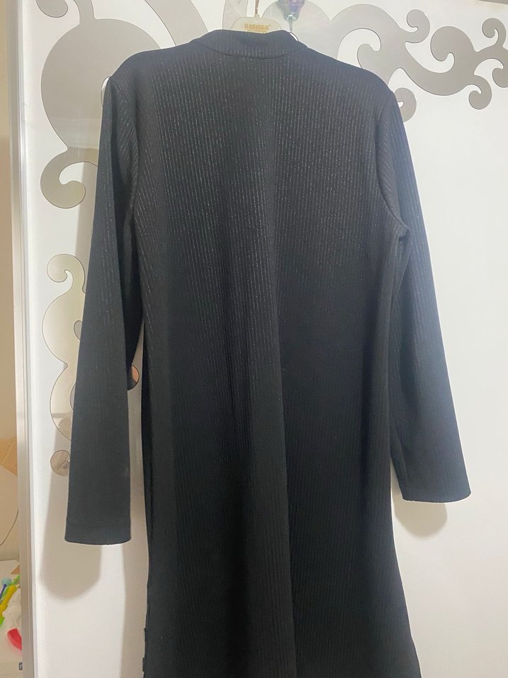 Düğmeli Siyah Uzun Tunik - Görsel 2