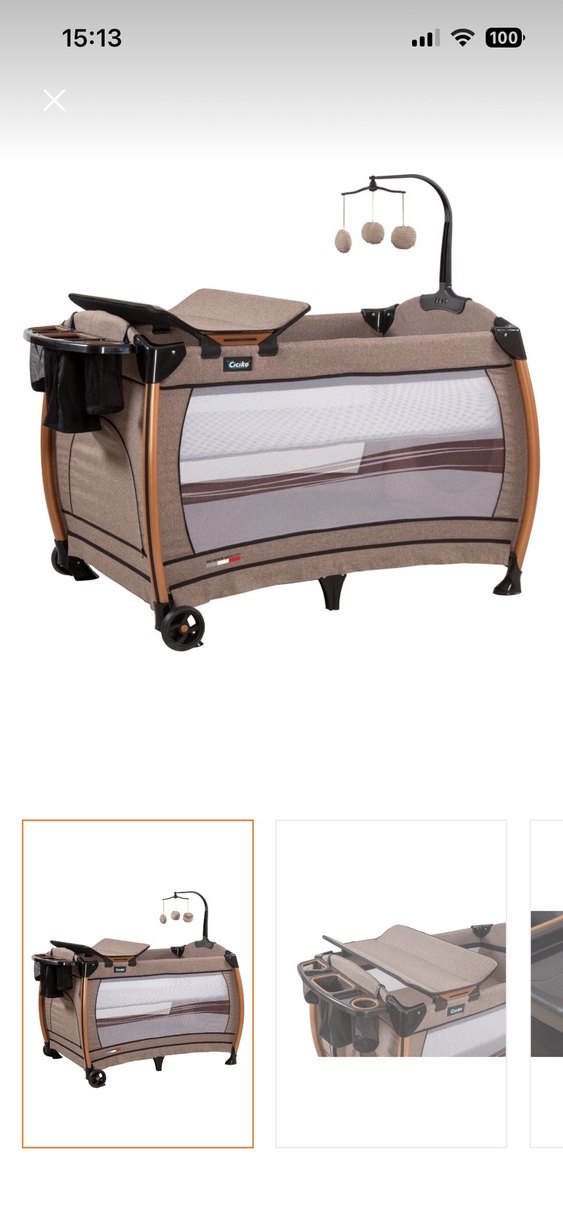 Kahverengi ve Gri Bebek yatak - Görsel 2