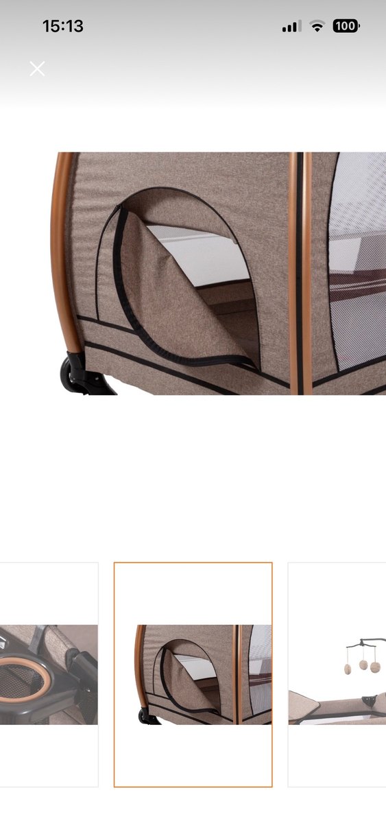 Kahverengi ve Gri Bebek yatak - Görsel 3