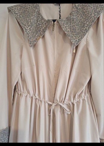 Bej Uzun Kadın Klasik Pardösü - Görsel 3