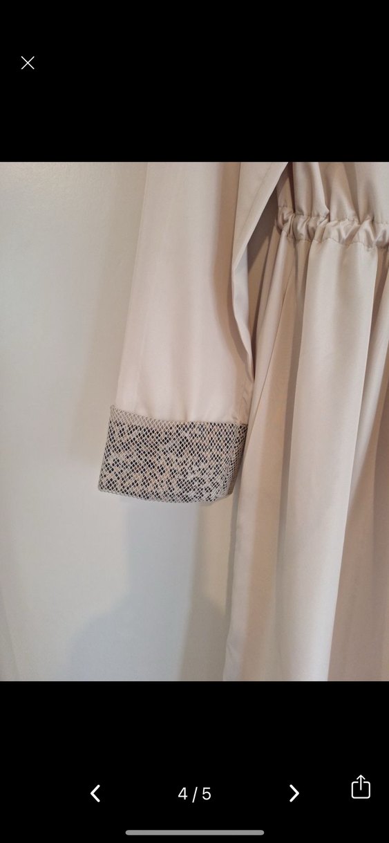 Bej Uzun Kadın Klasik Pardösü - Görsel 2