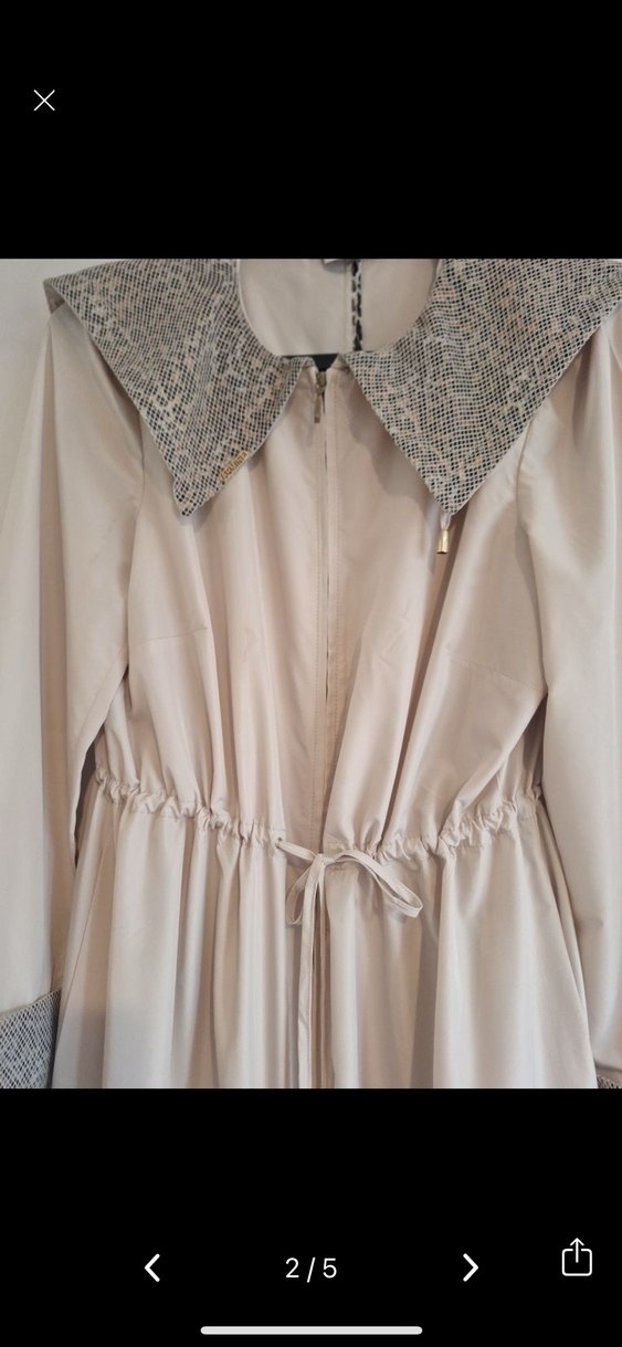 Bej Uzun Kadın Klasik Pardösü - Görsel 3