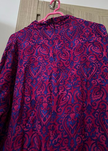 Mor Renkli Bohem Uzun Kollu Uzun Elbise - Görsel 2