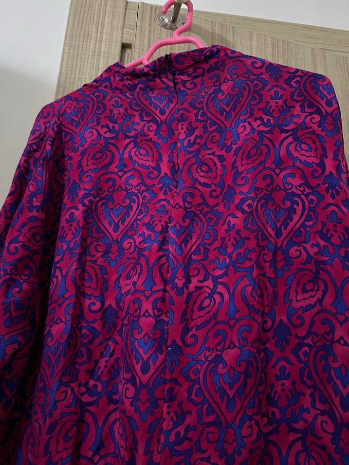 Mor Renkli Bohem Uzun Kollu Uzun Elbise - Görsel 2