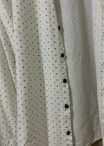 Erkek Beyaz Puantiyeli Pamuk Gömlek - Görsel 4