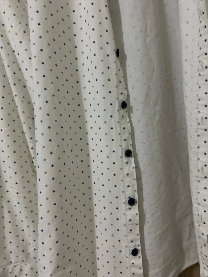 Erkek Beyaz Puantiyeli Pamuk Gömlek - Görsel 4