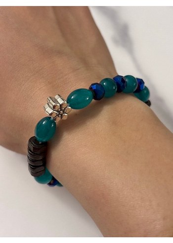 Bohem Renkli Boncuklu Turkuaz Bileklik - Görsel 3