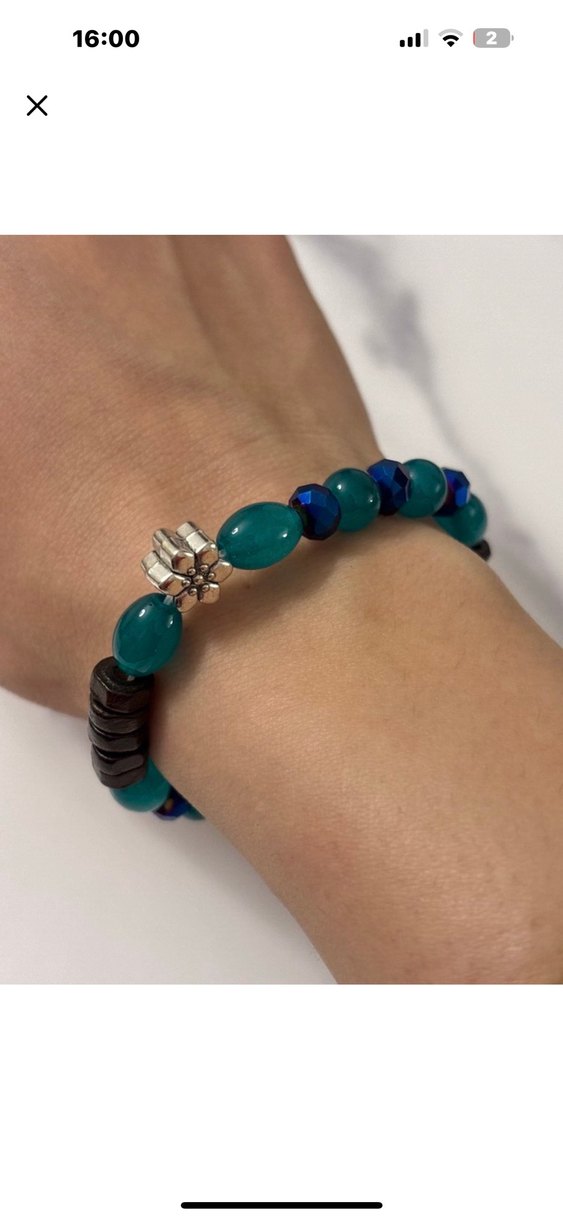 Bohem Renkli Boncuklu Turkuaz Bileklik - Görsel 3