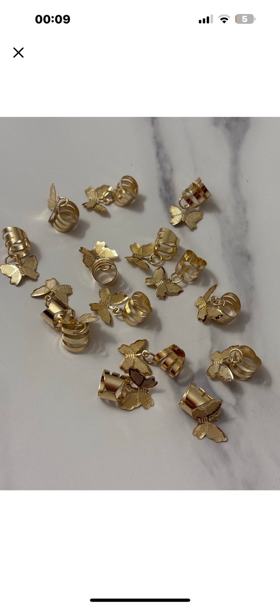 Altın Renkli Kelebek Detaylı Metal Saç Aksesuarı - Görsel 2