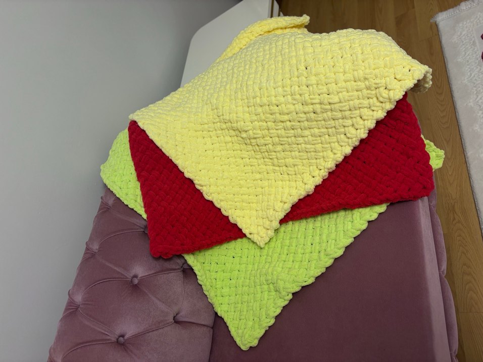 Örgü alize puffy Çocuk Battaniyesi - Görsel 3