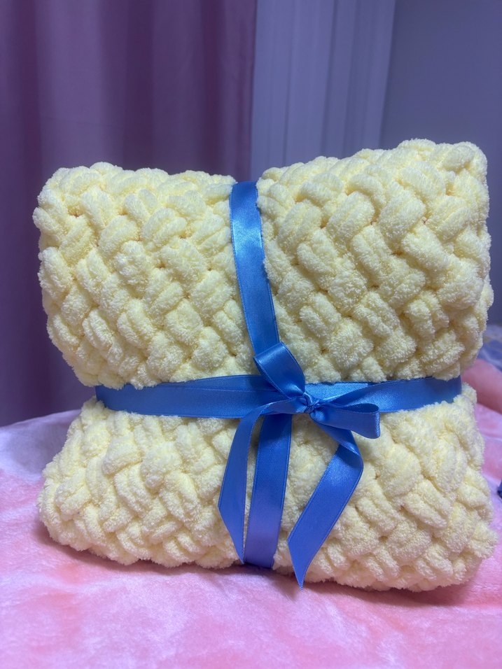 Örgü alize puffy Çocuk Battaniyesi - Görsel 5