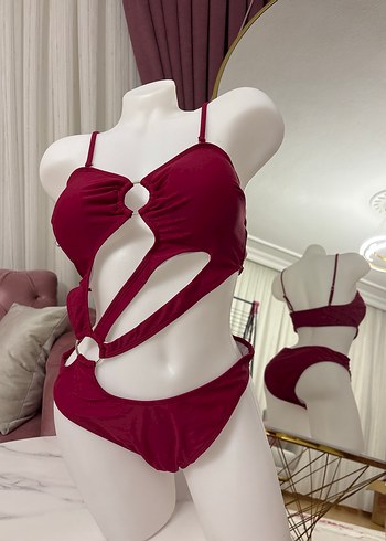 Koyu Pembe Mini Strappy Kadın Mayo - Görsel 2