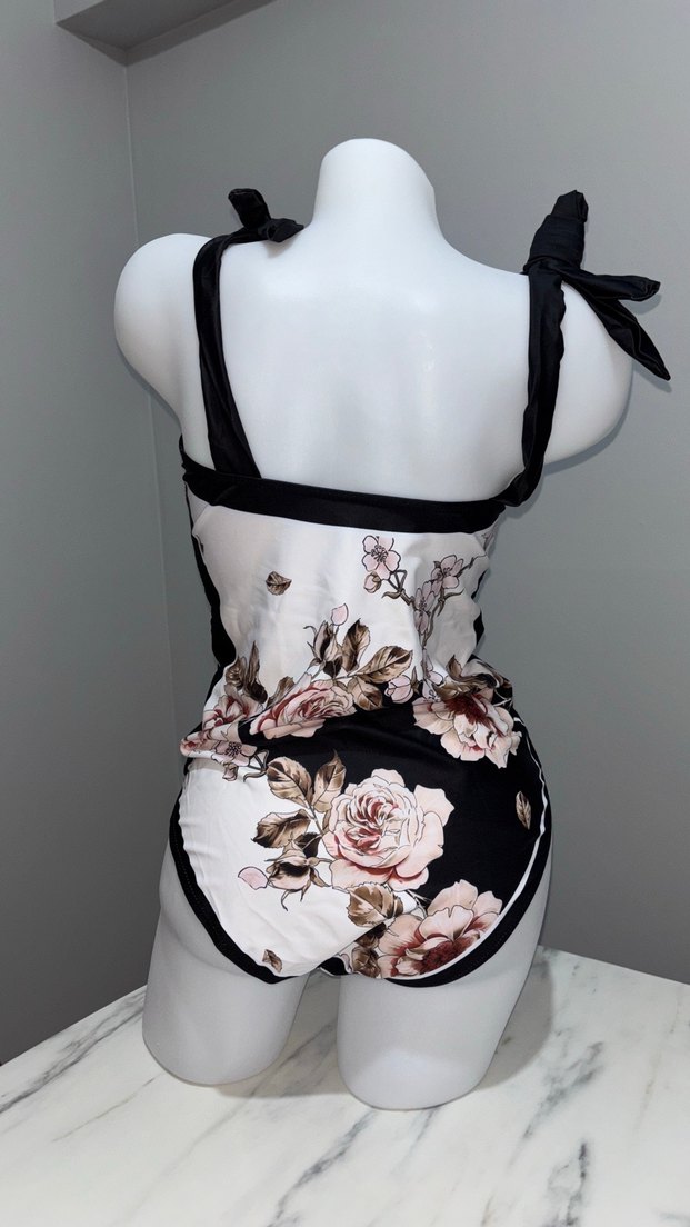 Çiçek Desenli Drapeli Mini Mayo - Görsel 3