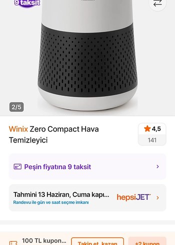 Winix Zero Compact Hava Temizleyici