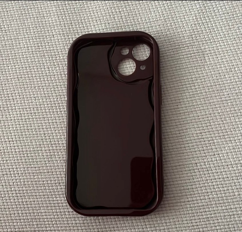 İphone 13 Bordo Parlak Dalgalı Telefon Kılıfı - Görsel 2