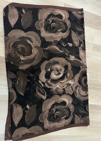 Kahverengi Vintage İpek Şal - Görsel 2