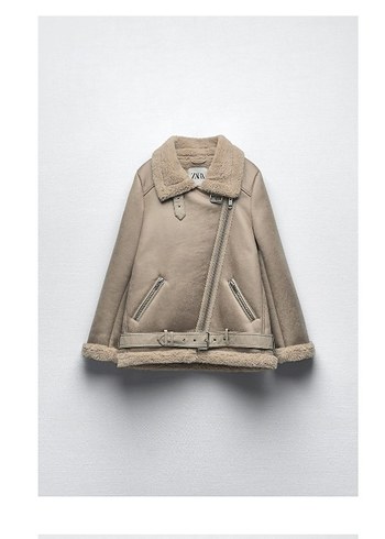 Zara Bej Süet Kürklü Kadın Ceket