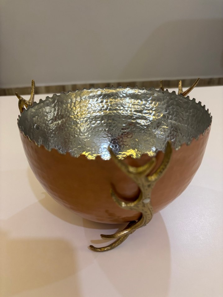 Bakır Koyu Kahverengi Dekoratif kase - Görsel 4