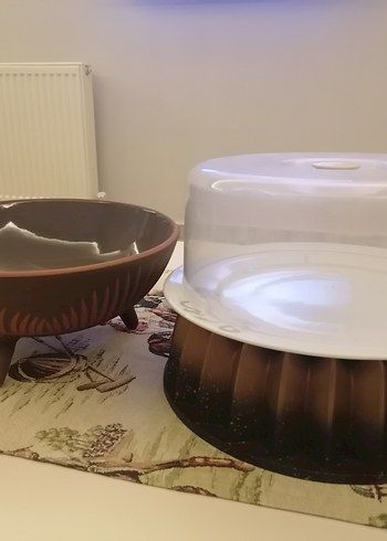 Kahverengi Kek Kalıbı ve Kapaklı Saklama Kabı servis tabağı - Görsel 5