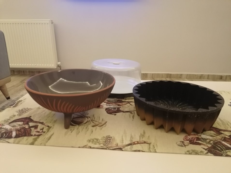 Kahverengi Kek Kalıbı ve Kapaklı Saklama Kabı servis tabağı - Görsel 3