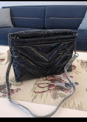 Zara Parlak Mavi Zincir Detaylı Kadın Çanta - Görsel 7