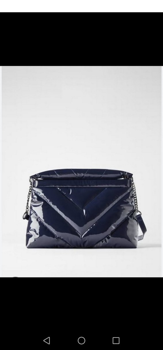 Zara Parlak Mavi Zincir Detaylı Kadın Çanta - Görsel 5