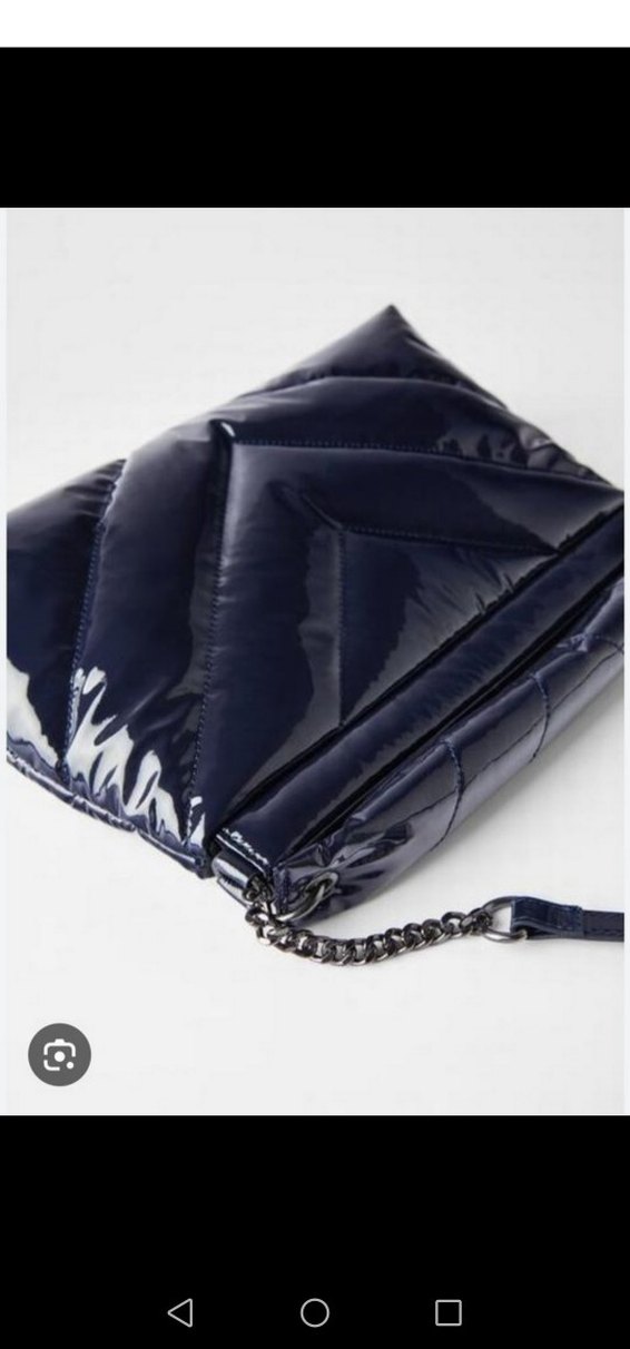 Zara Parlak Mavi Zincir Detaylı Kadın Çanta - Görsel 4