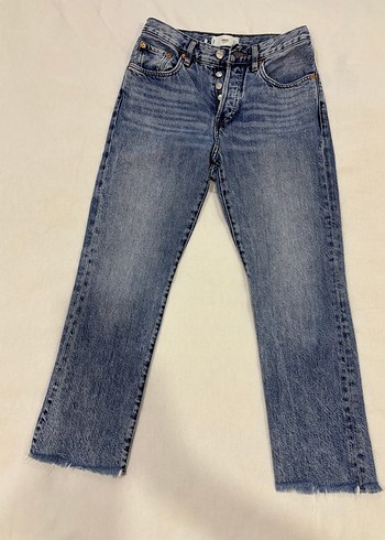 Kadın Gri Normal Kesim Midi Kot Pantolon - Görsel 6