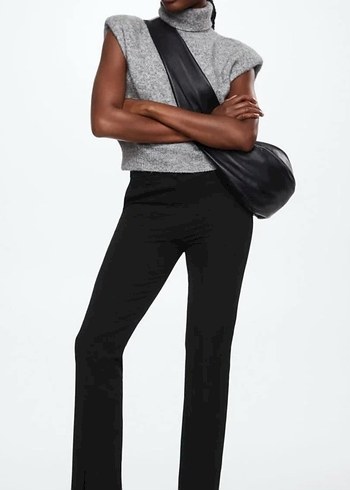 Kadın Siyah Midi Kumaş Pantolon - Görsel 3