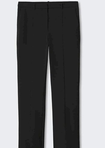 Kadın Siyah Midi Kumaş Pantolon - Görsel 2
