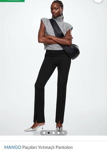 Kadın Siyah Midi Kumaş Pantolon - Görsel 4