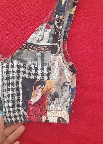 s Beden Çok Renkli Vintage V-Yaka Büstiyer
