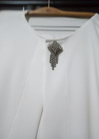 Beyaz Midi 3lü takım ceket etek ve pantolon - Görsel 2