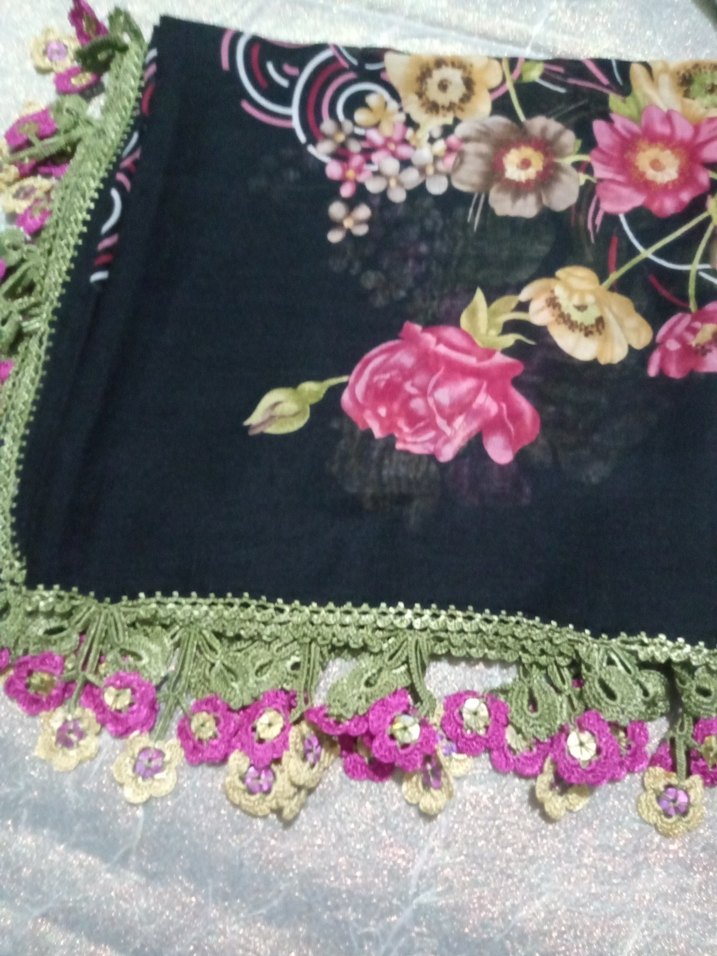 Dantel Kenarlı Renkli Bohem Kadın Fuları yemeni ler - Görsel 3