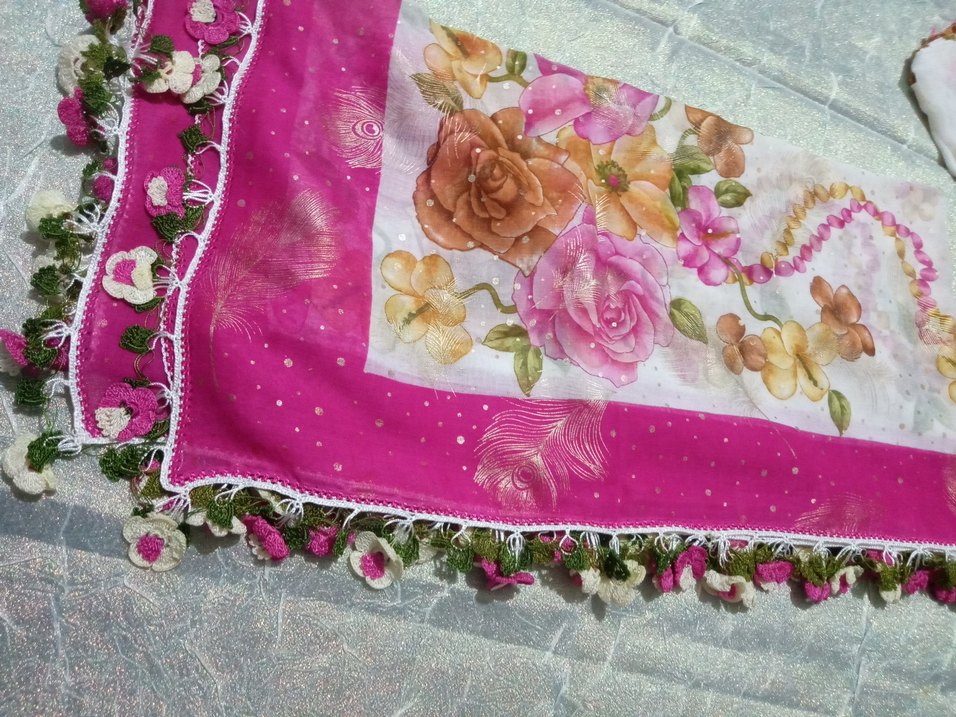 Dantel Kenarlı Renkli Bohem Kadın Fuları yemeni ler - Görsel 4