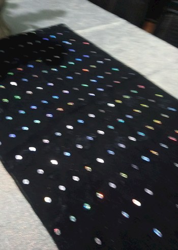 Boncuk İşlemeli Siyah Bohem Kadın Şal - Görsel 2