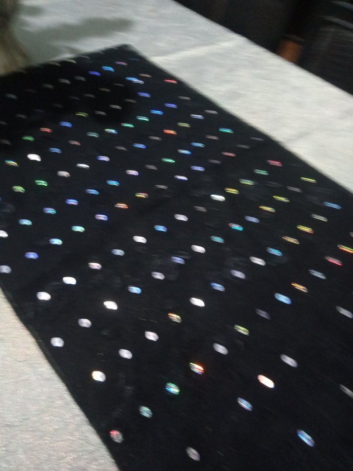 Boncuk İşlemeli Siyah Bohem Kadın Şal - Görsel 2