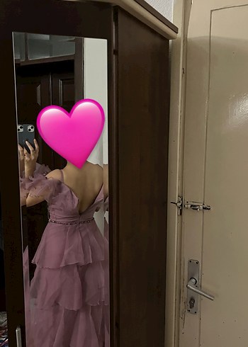 Abiye Pembe Straplez Kat Kat Uzun Elbise