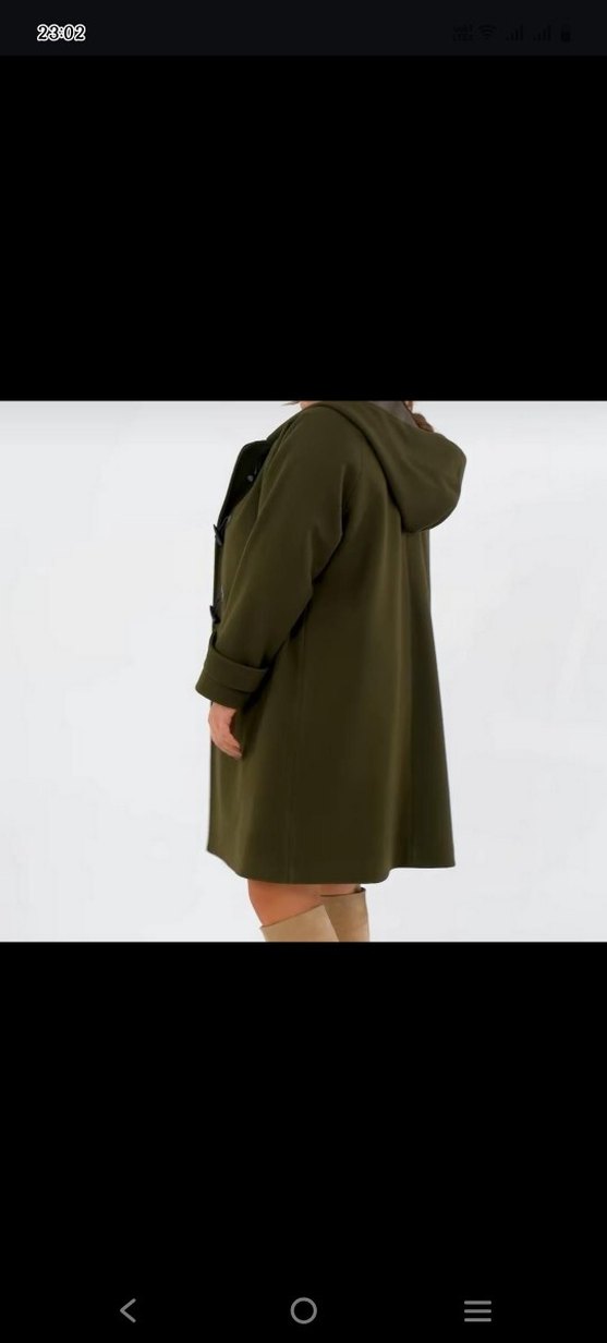 Kadın Haki Midi Düğmeli Kaban - Görsel 3