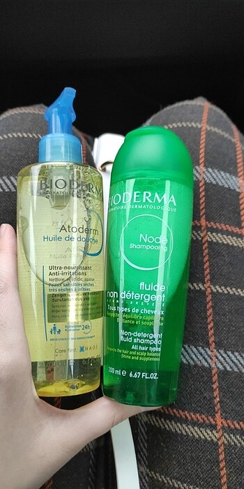 İki ürün bir arada bioderma duş yağı ve şampuanı